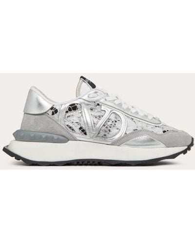 Valentino Garavani SNEAKER LACERUNNER IN PIZZO E MESH - Bianco