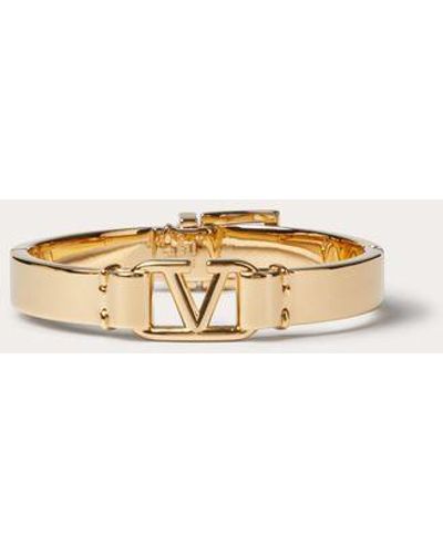 Valentino Garavani BRAZALETE DE METAL CON EL VLOGO SIGNATURE - Neutro