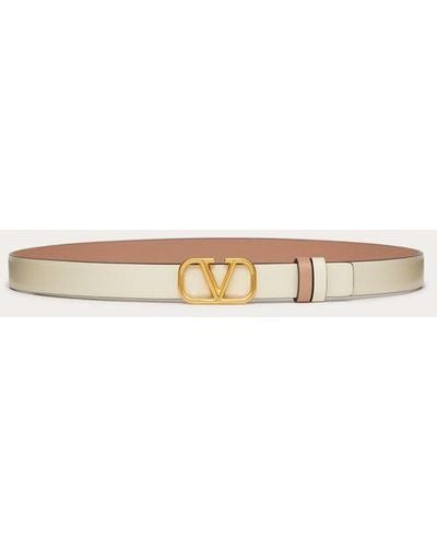 Valentino Garavani Reversible Vlogo Signature Belt In Shiny Calfskin 20mm - Multicolour