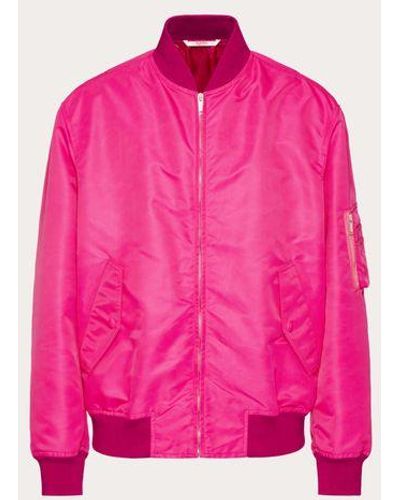Valentino Nylon Bomber Jacket - Pink