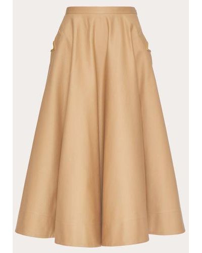 Valentino Gonna midi in cotone stretch - Neutro