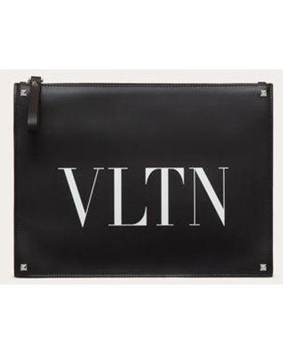Valentino Garavani Pochette VLTN en cuir - Noir