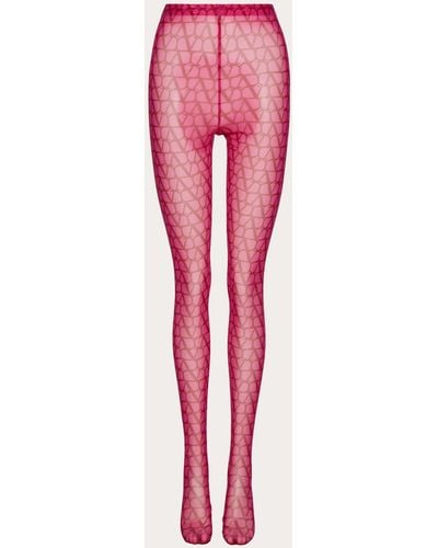 Valentino Tights In Toile Iconographe Tulle - Pink
