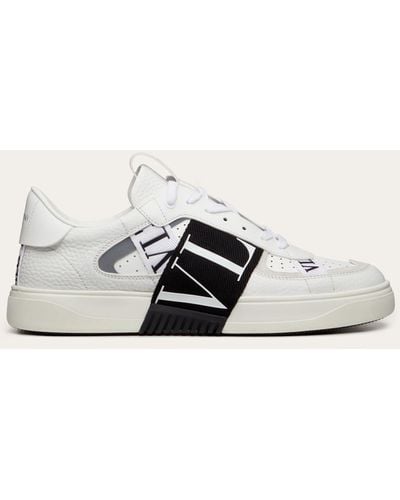 Valentino Garavani Low-top Calfskin Vl7n Sneaker With Bands - White