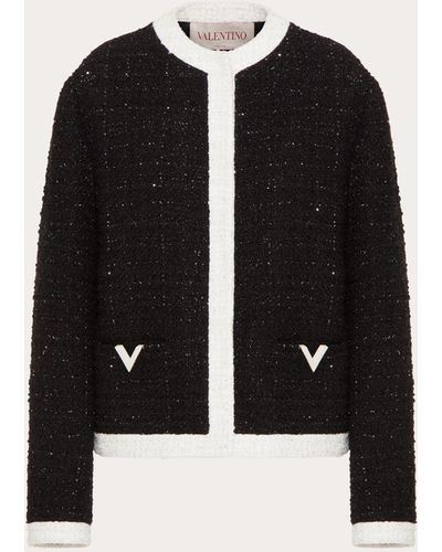 Valentino Tweed Glaze Jacket - Black