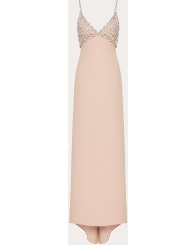 Valentino Embroidered Couture Cady Long Dress - Natural