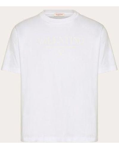 Valentino Print Cotton Crewneck T-shirt - White