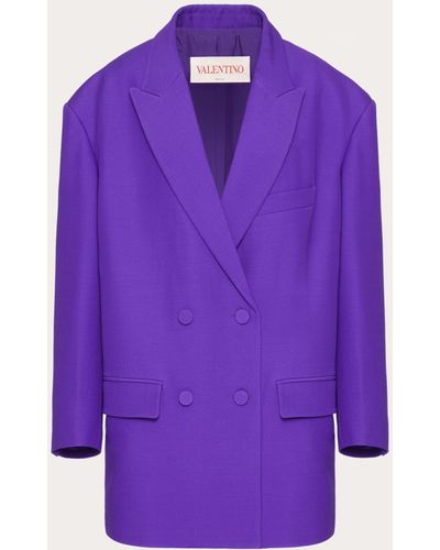 Valentino Crepe Couture Blazer - Purple