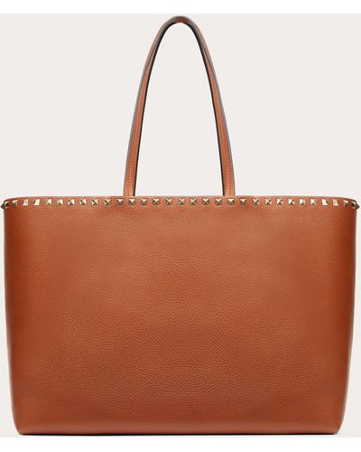 Small rockstud cheap grainy calfskin shopper