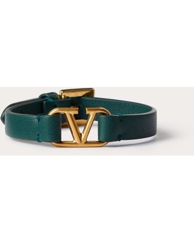 Valentino Garavani Vlogo Signature Calfskin Bracelet - Green