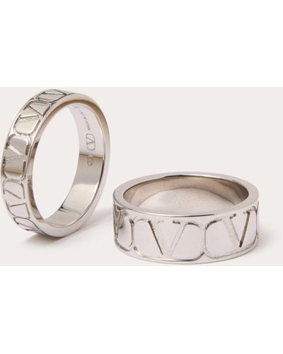 Valentino Garavani Toile Iconographe Metal Ring Set - Natural