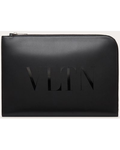 Valentino Garavani Vltn Leather Briefcase - Black