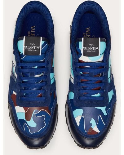 Valentino Garavani Sneakers Rockrunner Camouflage - Bleu