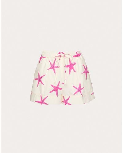 Valentino Starfish Popeline Shorts - Pink
