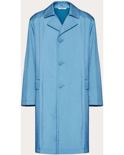 Valentino Single-breasted Nylon Coat - Blue