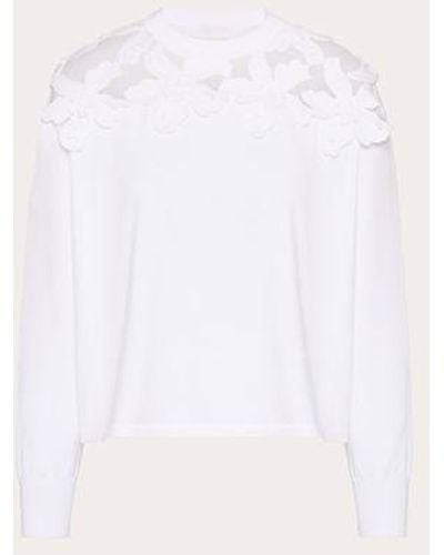 Valentino Embroidered Cotton Jumper - White