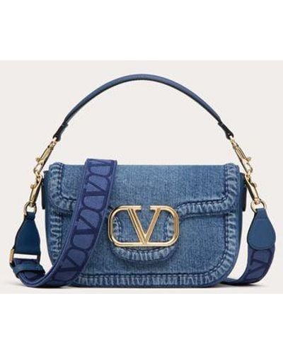 Valentino Garavani Alltime Denim Shoulder Bag - Blue