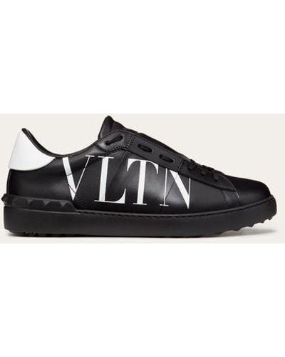 Valentino Garavani Open Sneaker With Vltn Print - Black