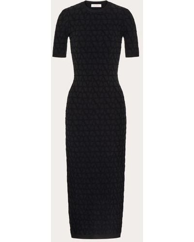 Valentino Toile Iconographe Stretched Viscose Dress - Black