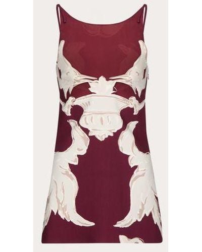 Valentino Metamorphos Gryphon Crepe Couture Dress - Red
