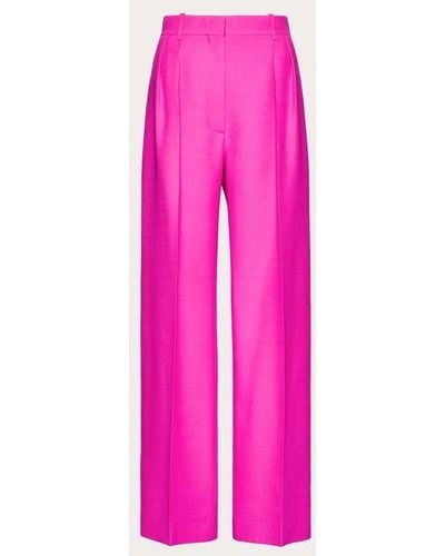 Valentino Pantalone in crepe couture - Rosa