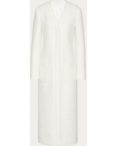 Valentino Glaze Tweed Coat - White