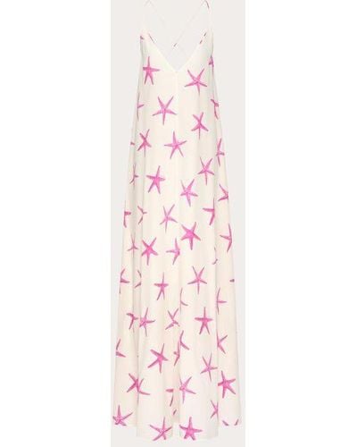 Valentino Crepe De Chine Starfish Evening Dress - Pink