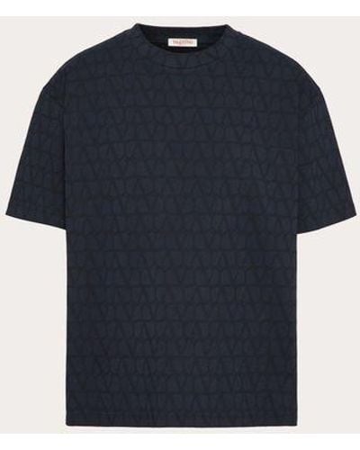 Valentino Cotton T-shirt With Toile Iconographe Print - Blue