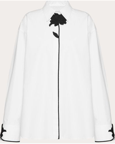 Valentino Embroidered Compact Popeline Shirt - White