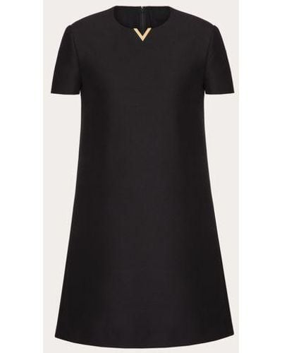 Valentino Crepe Couture Short Dress - Black