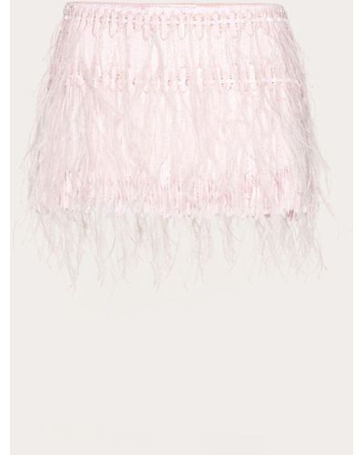 Valentino Embroidered Organza Mini-skirt - Pink