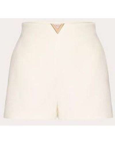Valentino Crepe Couture Shorts - Natural