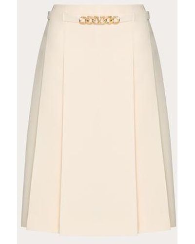 Valentino Crepe Couture Skirt - Natural