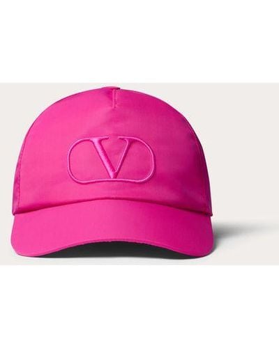 Valentino Garavani Baseball Cap In Nylon - Pink