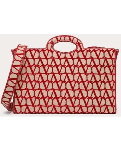 Valentino Garavani BORSA SHOPPING LE TROISIEME TOILE ICONOGRAPHE - Rosso