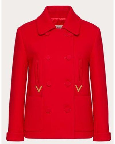 Valentino CHAQUETA MARINERA DE TEXTURE DOUBLE CREPE - Rojo