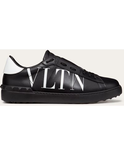 Valentino Garavani Open Sneaker With Vltn Print - Black