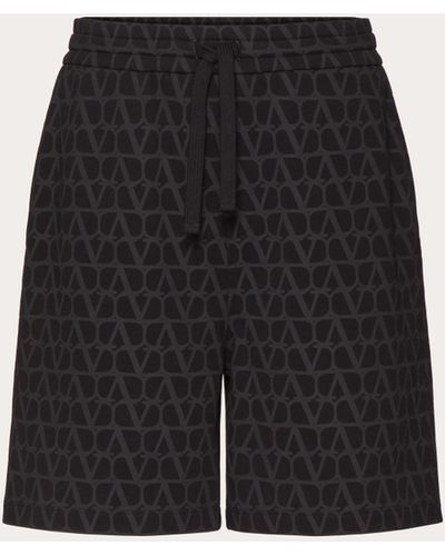 Valentino Toile Iconographe Print Cotton Bermuda Shorts - Black