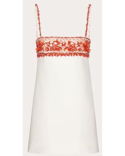 Valentino Embroidered Crepe Couture Short Dress - Multicolour