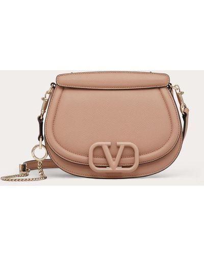 Valentino Garavani Mini Vsling Grainy Calfskin Handbag - Cyclamen Pink