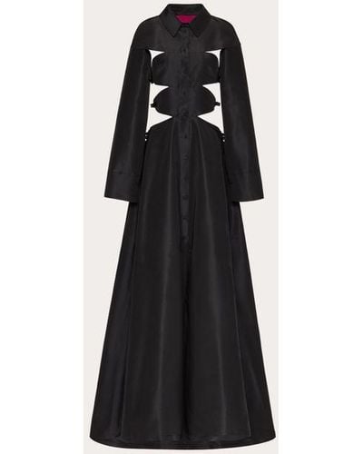 Valentino Faille Evening Dress With Bow Details - Black