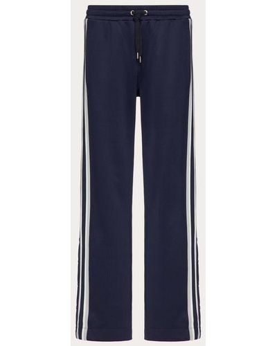 Valentino Jersey Pants With Vlogo Signature Patch - Blue