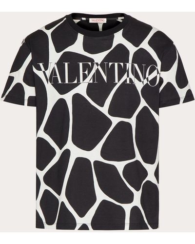 Valentino Baumwoll-t-shirt Mit Giraffa Re-edition-print - Mehrfarbig