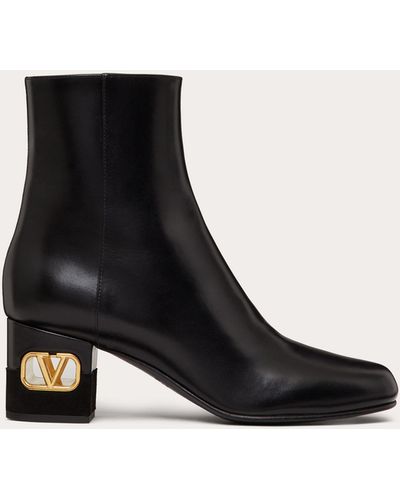 Valentino Garavani Heritage Calfskin Ankle Boot 60mm - Black