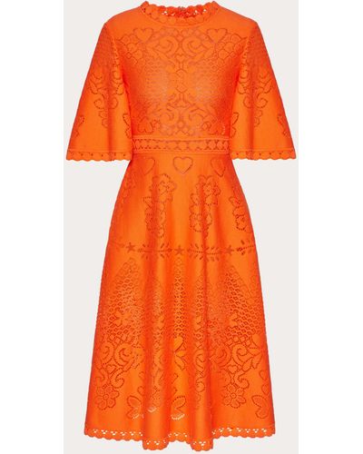 Valentino Cotton Lace Dress - Orange