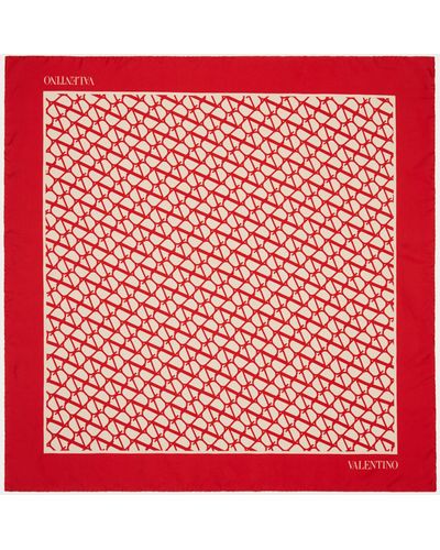 Valentino Garavani Toile Iconographe Silk Scarf 90x90 - Red