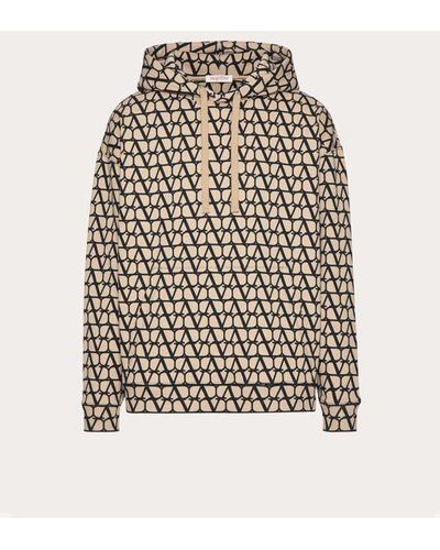 Valentino Cotton Hooded Sweatshirt With Toile Iconographe Print - White