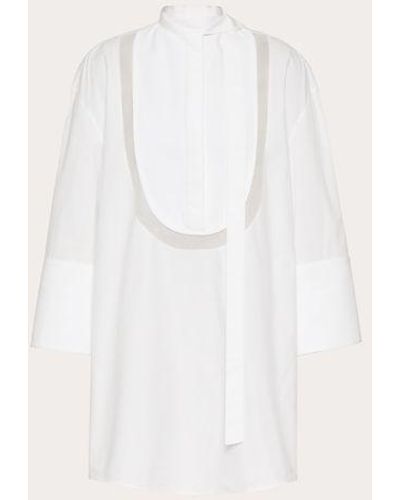 Valentino Top in cotton popeline - Neutro