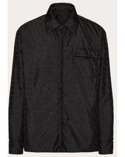 Valentino Reversible Nylon Jacket With Toile Iconographe Pattern - Black