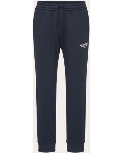 Valentino Cotton JOGGING Trousers With Print - Blue
